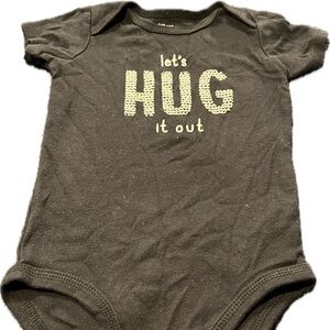 Carter's Black Baby Onesie with White Text